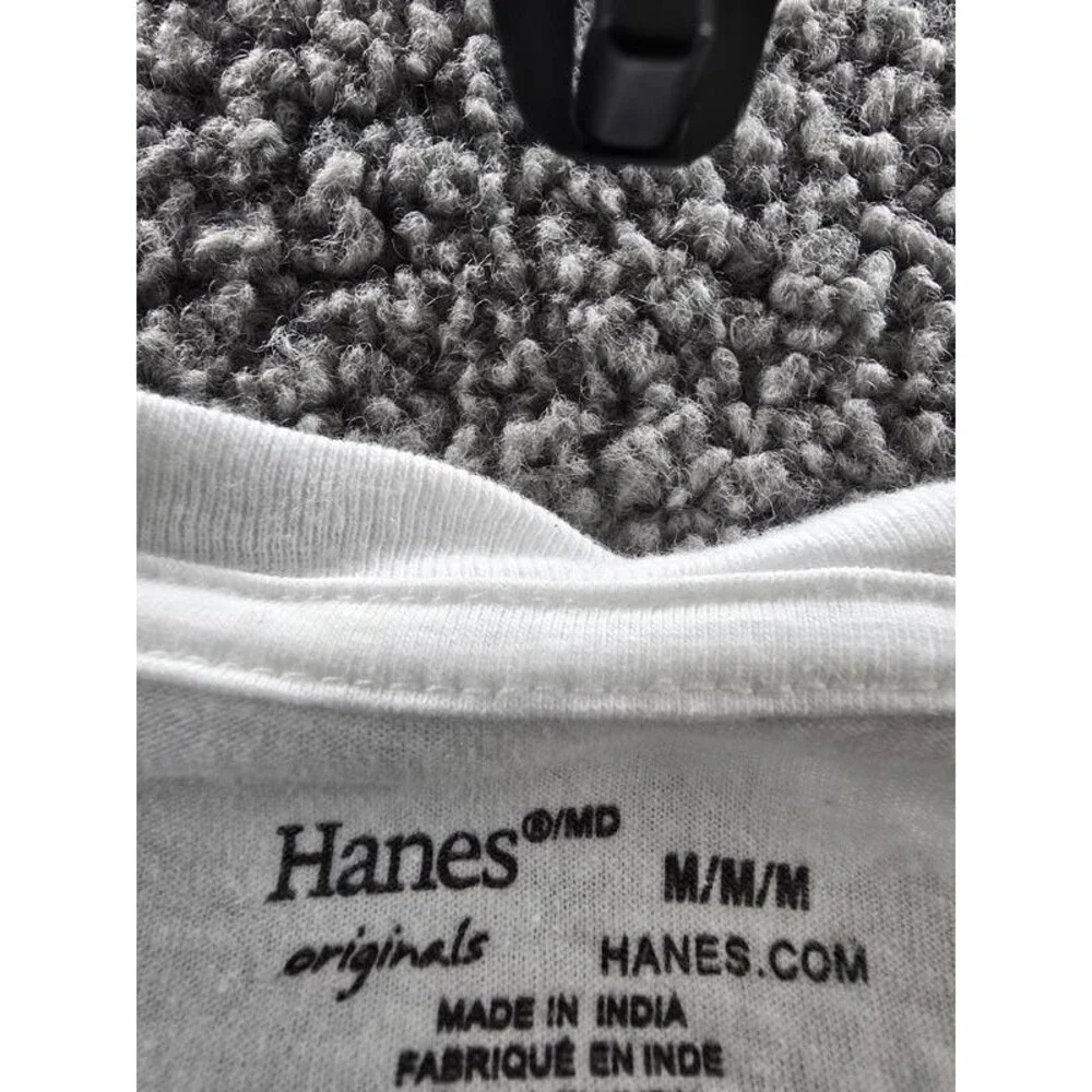 Hanes Originals Supersoft T-Shirt Men's M White Crew Neck Short Sleeve Pullover
